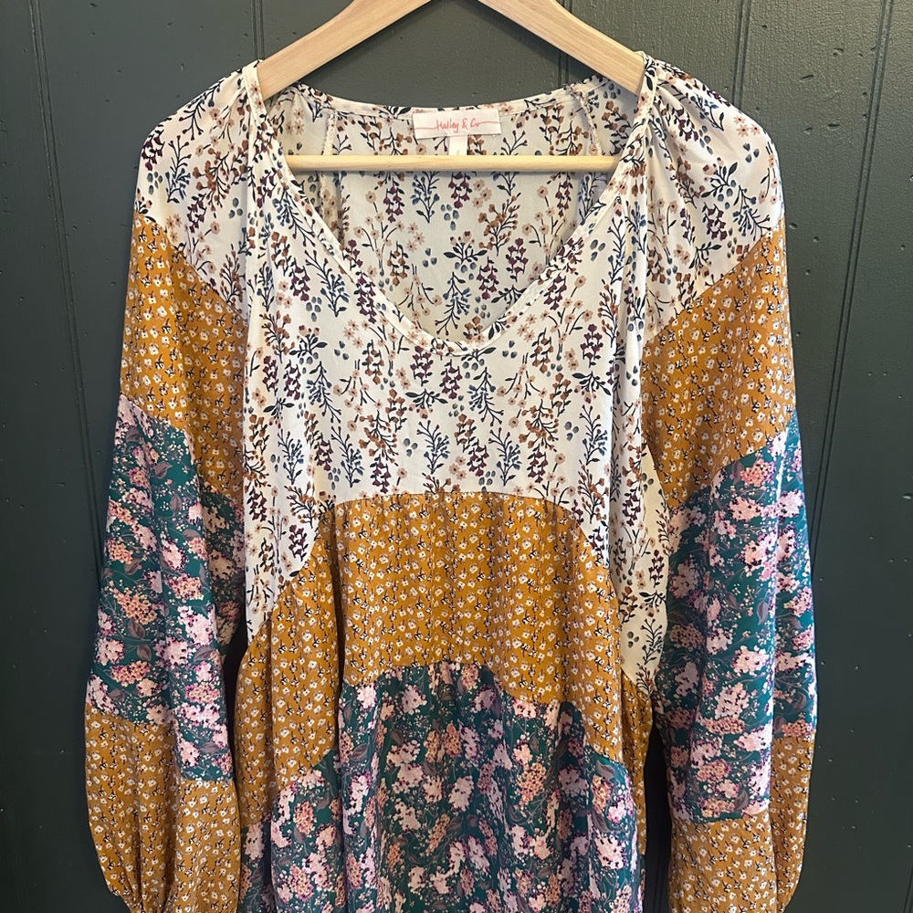Hailey & Co Floral Patchwork Boho Blouse